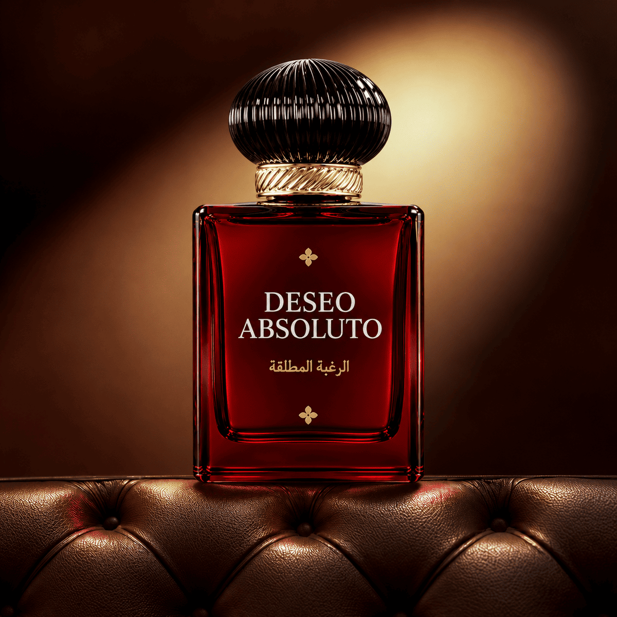 Deseo Absoluto bottle on red velvet