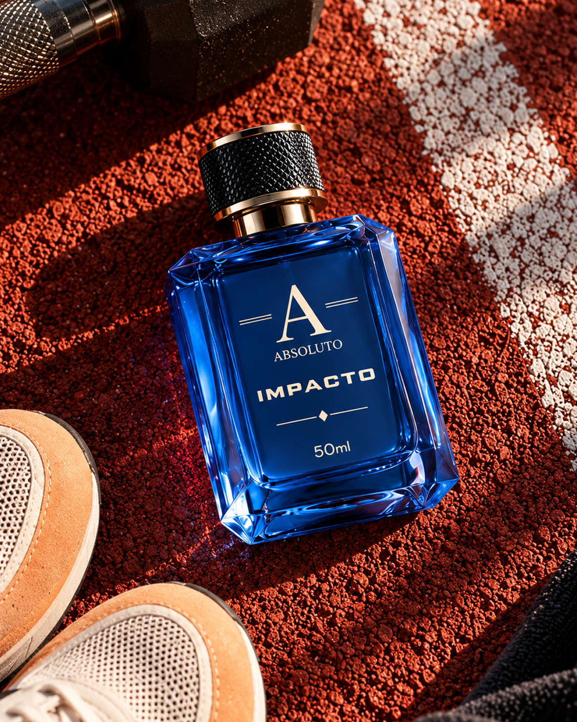Impacto bottle on a tennis racket by the sea